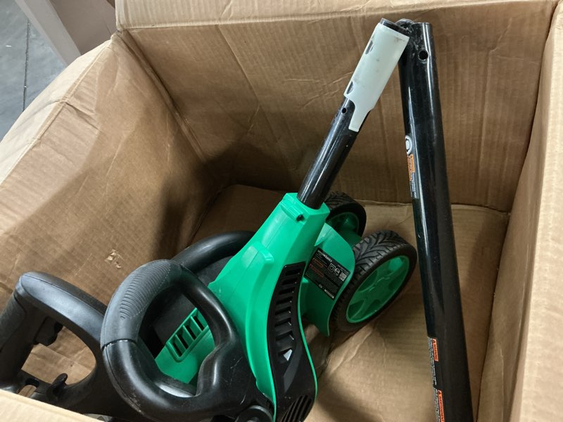 Condition photo showing As Is for amazon basics 12 amp 7.5" double edge bladed electric corded lawn edger for landscaping with adjustable height, 4420 rpm