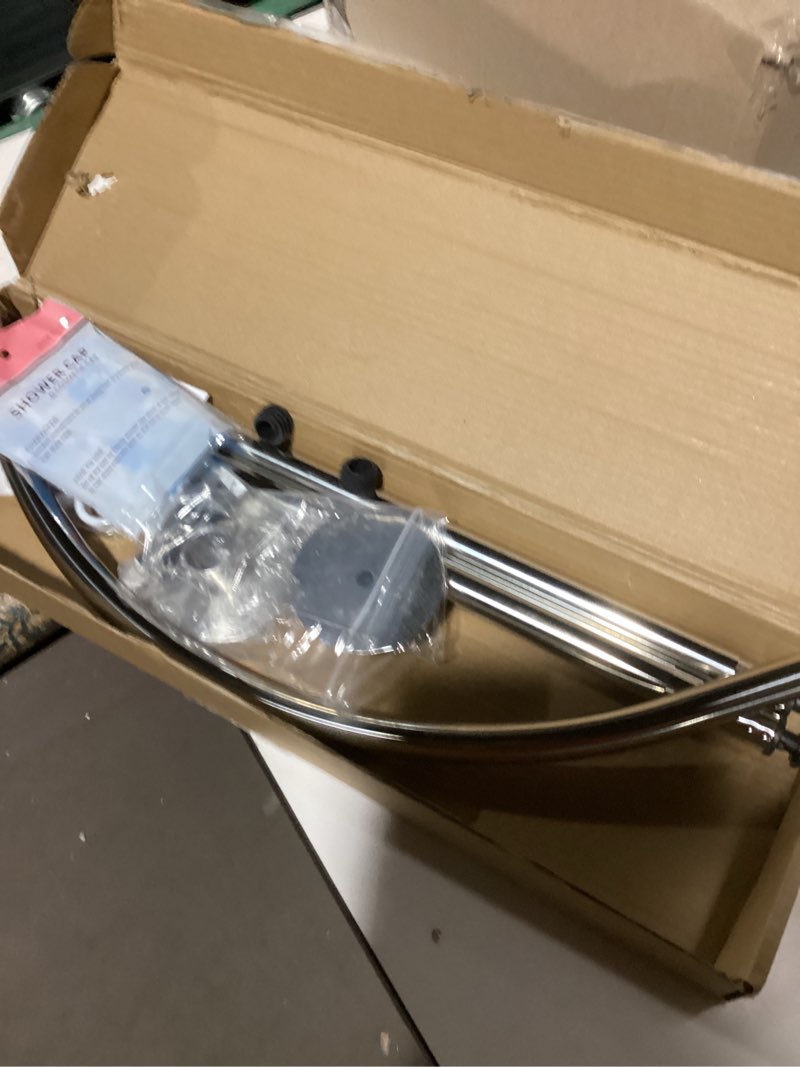 Adjustable Corner Shower Curtain Rod, Stretchable Stainless Steel L Shaped Shower Curtain Rail, Curv