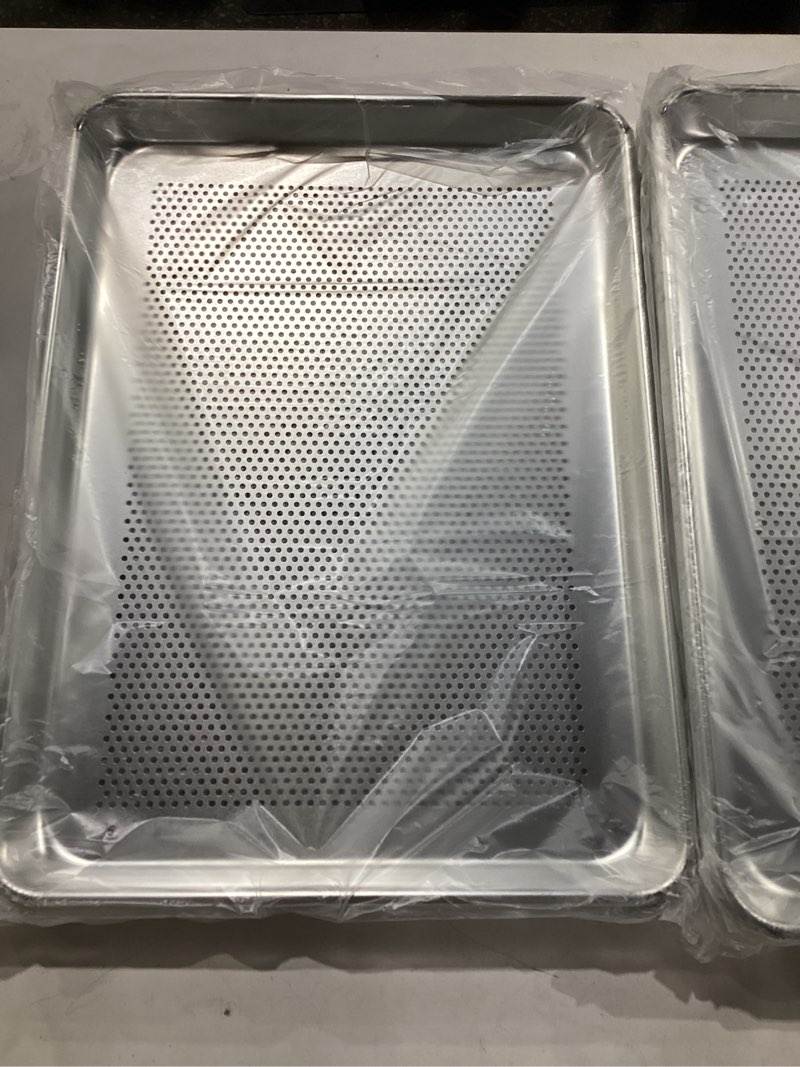 Condition photo showing Good Condition for hardura aluminum perforated baking sheet pan 18”l x 13”w x 1”h cookie sheet, 12packs, for oven in bakery & restaurant, kitchen 12pack perforated 18" x 13"