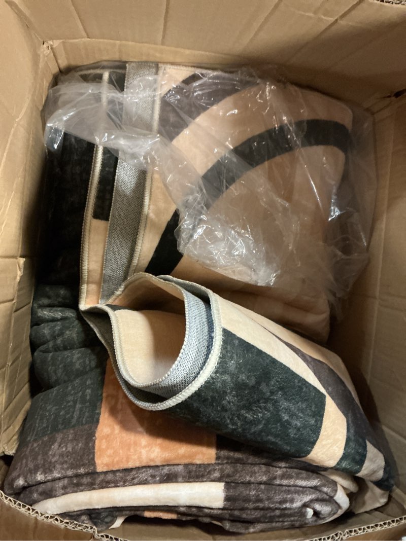 Condition photo showing Good Condition for RUGSREAL 9x12 Washable Abstract Circles Rug - Contemporary Modern Area Accent Rug, Stain Resistant, Low Pile Throw Carpet for Bedroom Living Room, Brown Brown 9' x 12' (Rectangular)