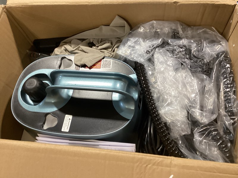 Condition photo showing Good Condition for steam cleaner, 293°f 58 psi powerful multipurpose handheld steam mop for home use, 21 attachments, 50oz capacity, heavy duty steamer for carpets, floors, cars, tiles, crack cleaning, azure