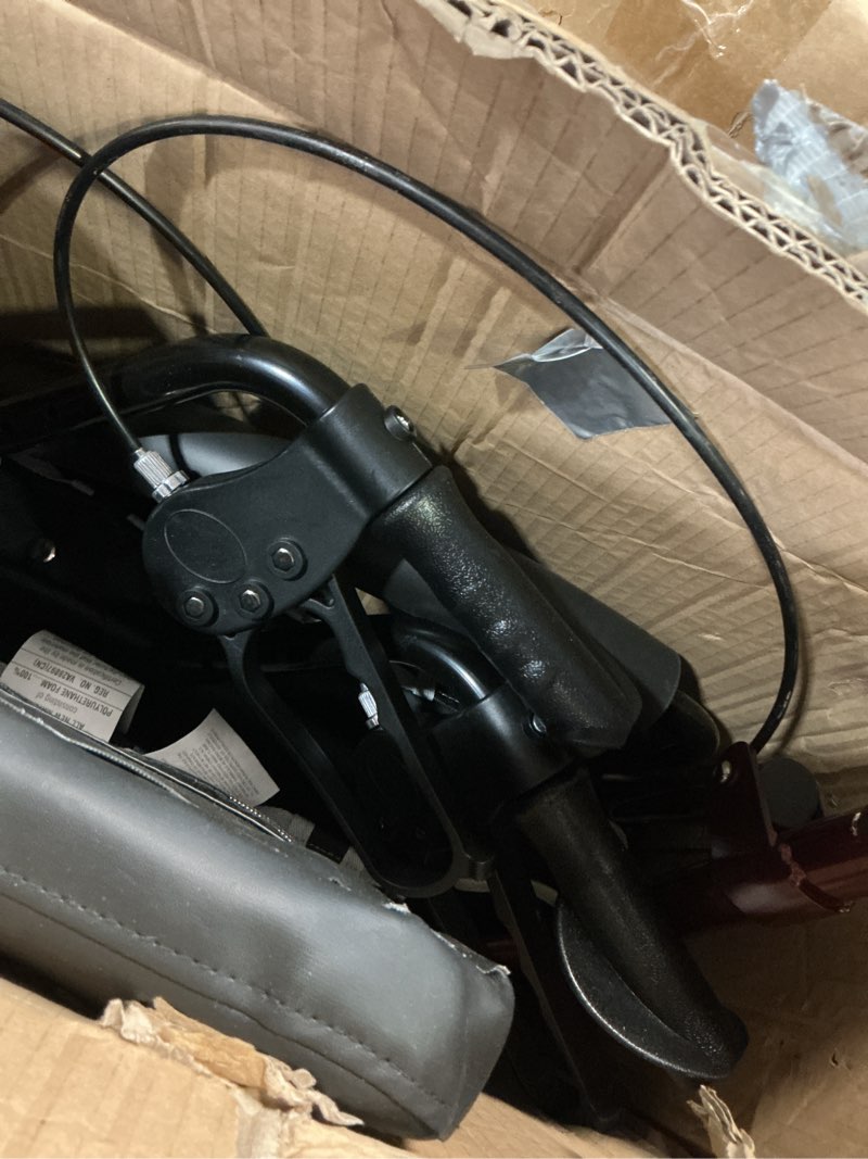 Condition photo showing As Is for Probasics Junior Aluminum Rollator with 6 Inch Wheels, 250 Pound Weight Capacity, Burgundy, Medical Walker