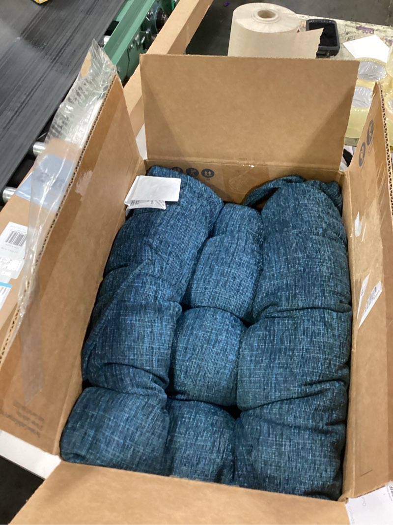 Condition photo showing New/Like New for The Gripper Twill Jumbo XL Non-Slip Rocking Chair Cushion Set with Thick Padding, Includes Seat Pad & Back Pillow with Ties for Indoor Living Room Rocker, 17x17 Inches, 2 Piece Set, Sapphire Chenille Saphire Blue 2 Piece Set
