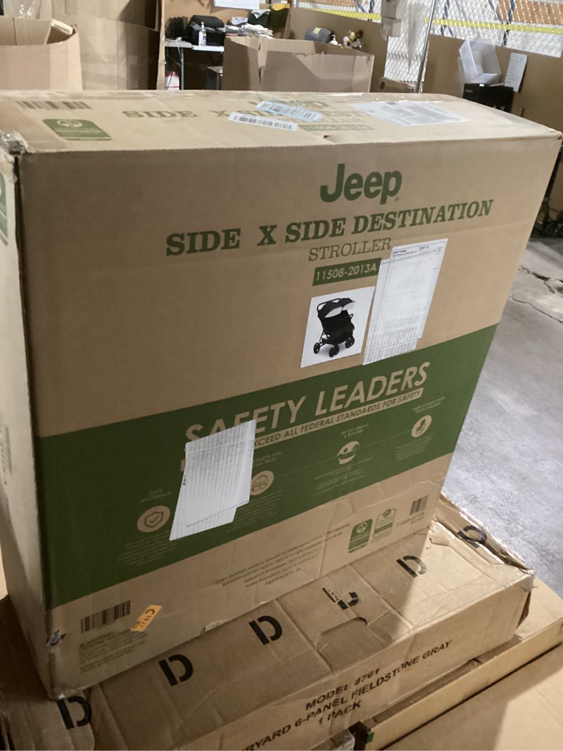 Condition photo showing New/Like New for jeep destination ultralight side x side double stroller, midnight
