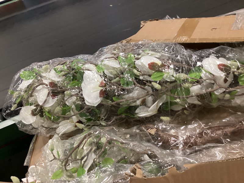 Condition photo showing Good Condition for Artificial Magnolia Tree, 6.8FT Tall Fake Indoor Tree, Realistic Real Touch Leaves and Flowers Perfect for Indoor Decor, Living Room, Door, Office and Hotel Decor (White)