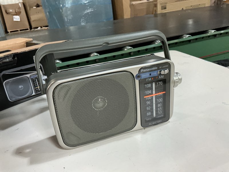 Condition photo showing Good Condition for panasonic portable am/fm radio, battery operated analog radio, ac powered, silver (rf-2400d)