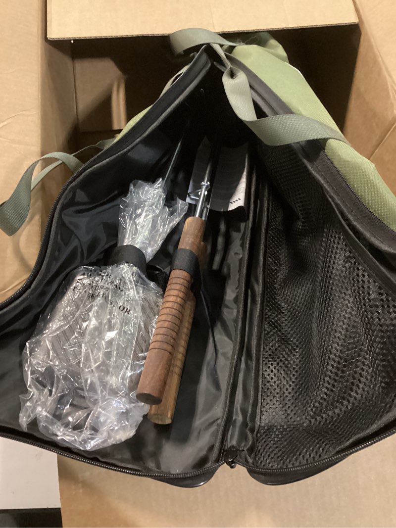 Condition photo showing Good Condition for 5 inch pie irons for camping large cast iron sandwich maker 2 pcs with storage bag 23" thickened handles for campfire cooking equipment