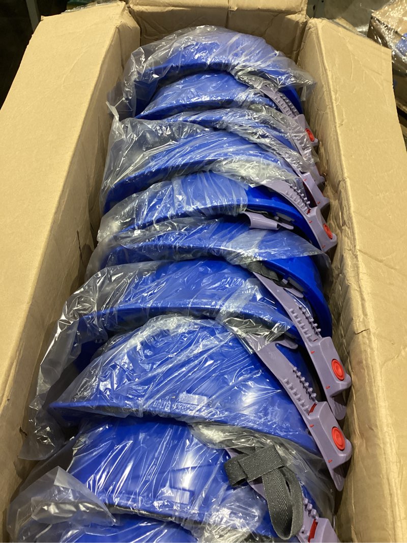 Condition photo showing Good Condition for leumoi 20 pack 4 pt. suspension hard hat bulk safety helmets abs ratchet hard hats adjustable construction hardhats with vents and cotton brow pad for men work head protection blue classic