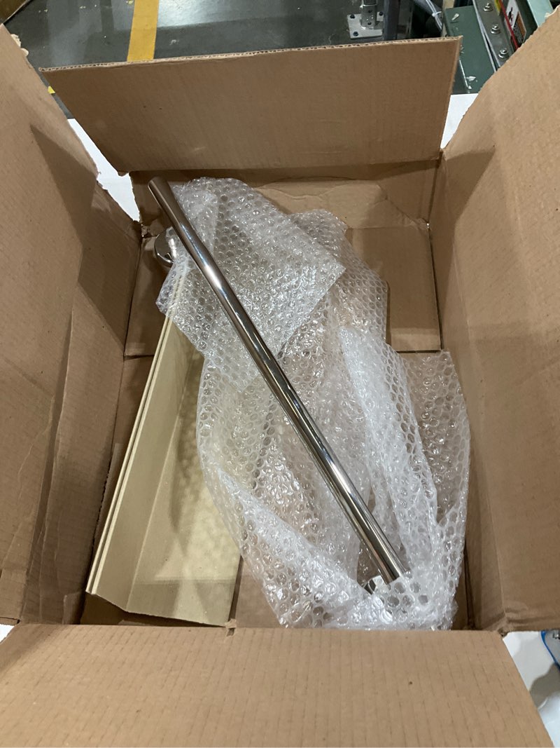 Condition photo showing As Is for JQK Towel Bar Polished Steel, 19 Inch 304 Stainless Steel Thicken 0.8mm Towel Rack Chrome Bathroom, Towel Holder Wall Mount, Useable Length 16 Inch TB110L16-CH Chrome 19.1 Inch