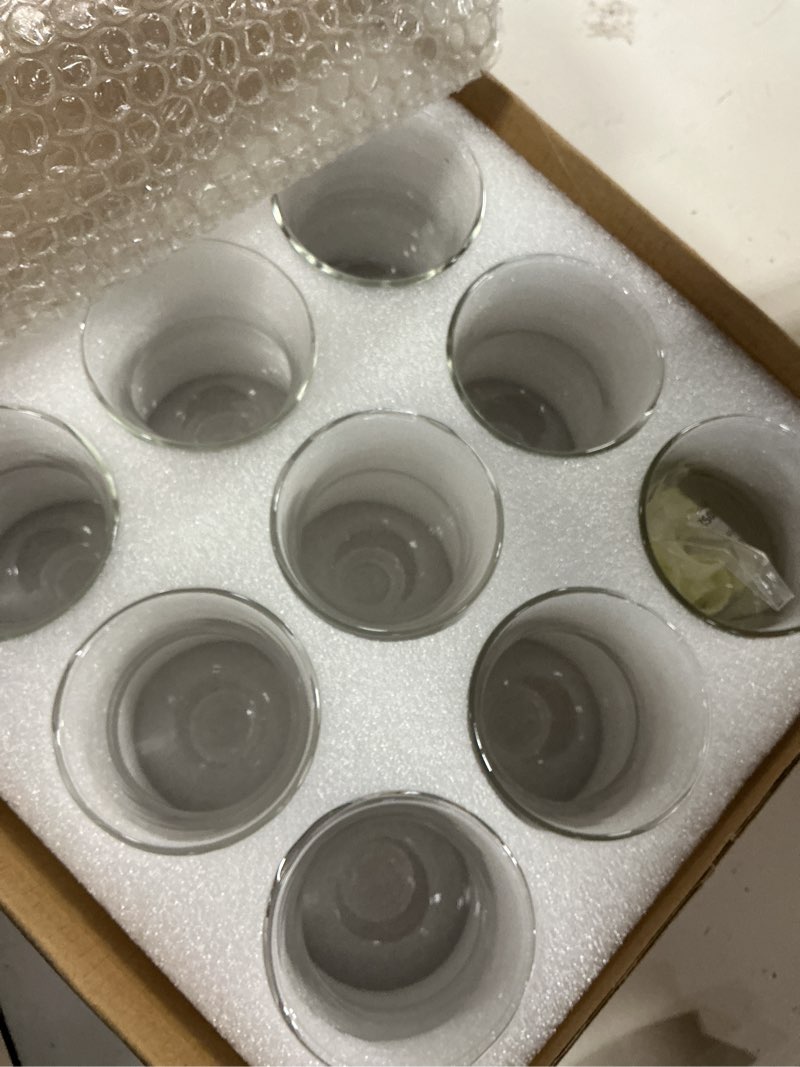 Condition photo showing New/Like New for 9 sets clear glass peg votive cups with rubber gasket candle sconce glass replacement parts shabbat candle glass oil lamp for modern contemporary home decor for tealights oil lamps votive candles