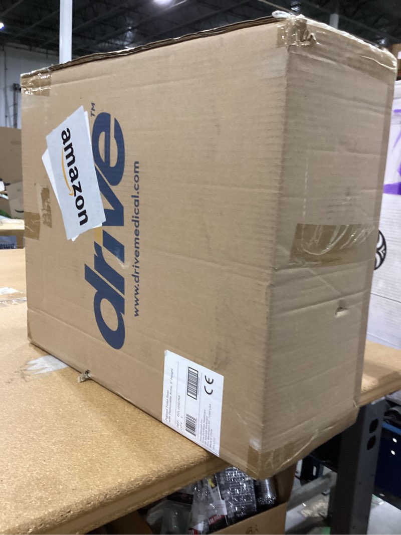 Condition photo showing New/Like New for drive medical 2-in-1 raised toilet seat with removable padded arms - elevated bathroom safety support - secure locking attachment - easy height assistance - durable construction, standard toilets