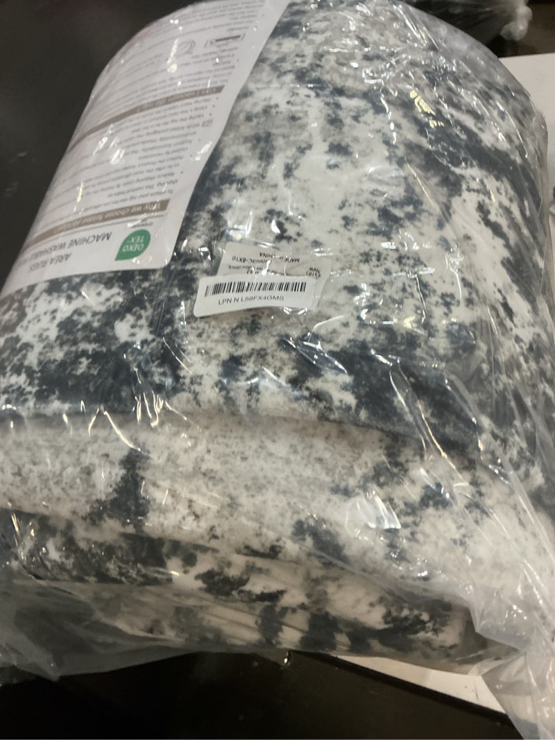 Condition photo showing Good Condition for Living Room Rug 8x10 Rug, Machine Washable Modern Abstract Rug Soft Neutral Area Rug Non-Slip Stain Resistant Large Rugs for Living Room Dining Room Bedroom Dorm Office(Black,8'x10') Black 8' x 10' (Rectangular)