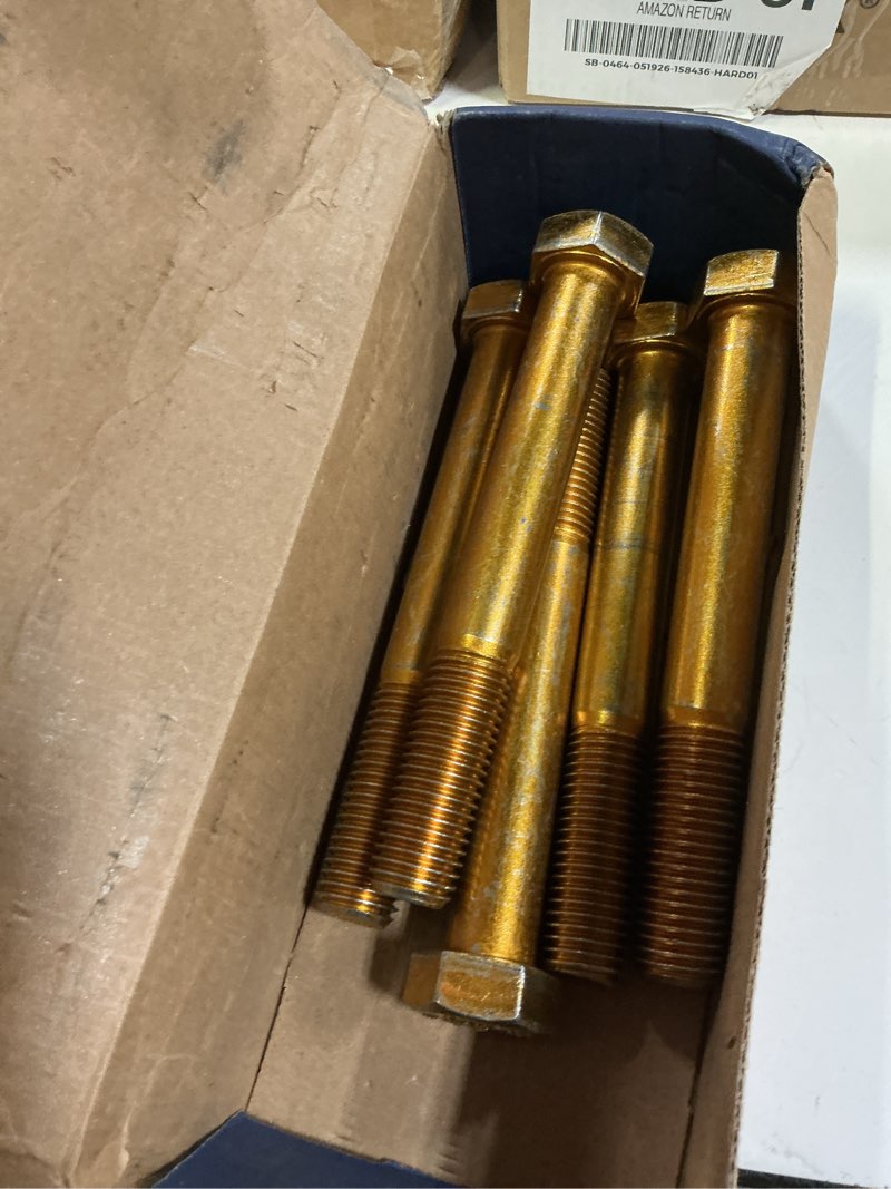Condition photo showing As Is for hard-to-find fastener 014973253707 hex cap screws, 1/2-13 x 7, 5 piece-10 1/2-13 x 7-inch 10