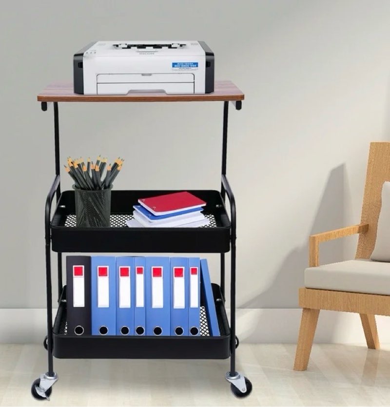 3-tier printer stand under desk rolling printer cart with storage shelves home mobile printer stand holder floor mount w/ storage shelf wheels mobile printer stand 3-tier printer cart storage shelf