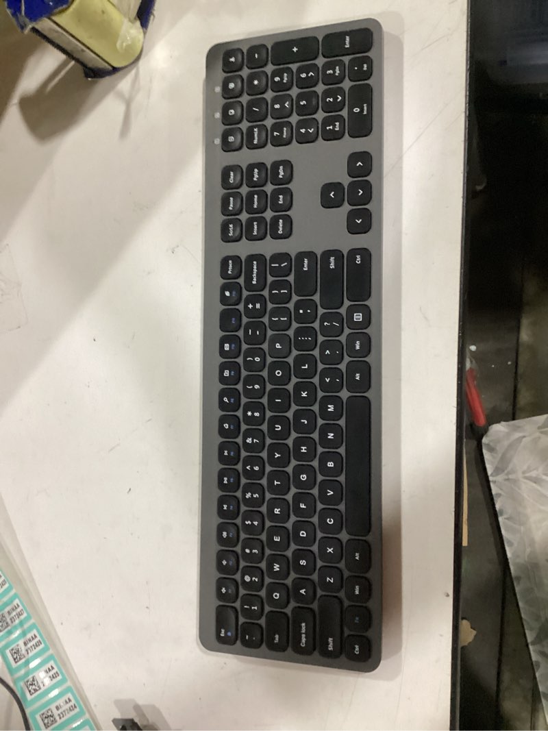 Condition photo showing Good Condition for cimetech 2.4ghz wireless keyboard with number pad full size design for laptop desktop pc tablet, windows ios android - grey kf003-grey
