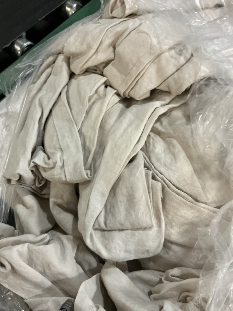 Condition photo showing As Is for european linen duvet cover set, king/cal king, sand