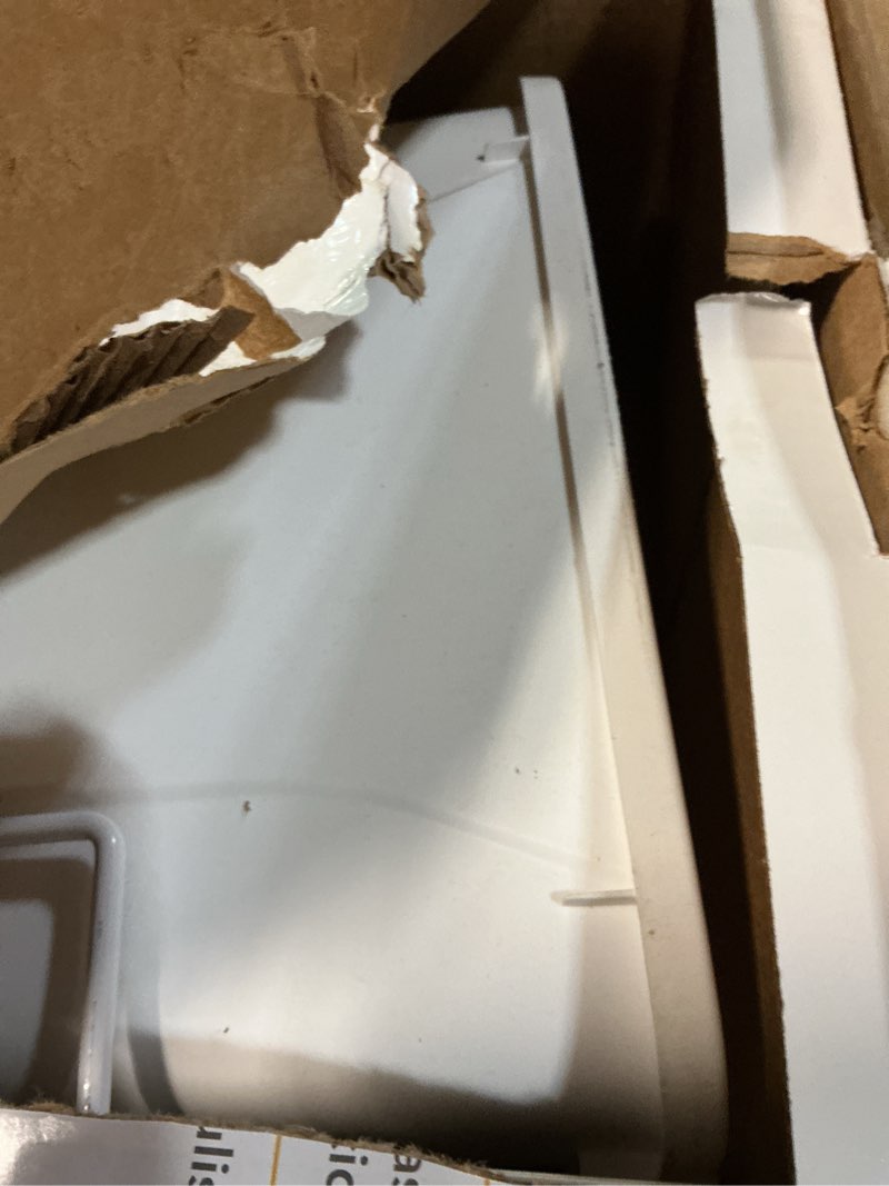 Condition photo showing As Is for knape & vogt rs-psw9-1-20-w 17 in. h x 8 in. w x d steel in-cabinet 20 qt. single white pull out trash can second generation