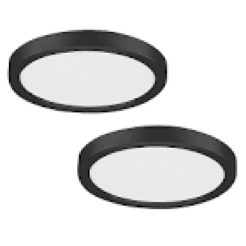 project source edge light 1 -light 11-in matte black indoor/outdoor integrated led flush mount light 2 -pack