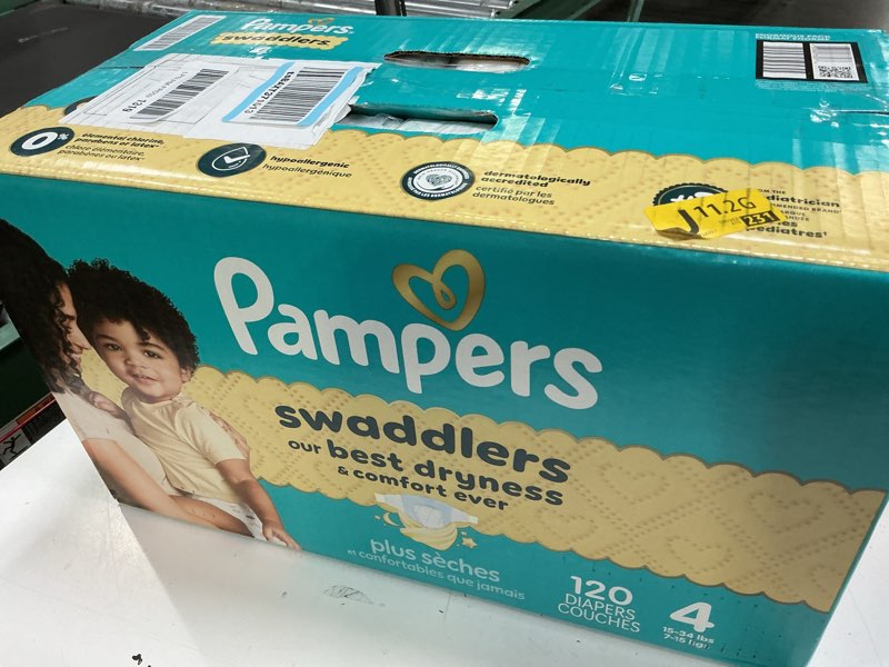 Condition photo showing New/Like New for pampers swaddlers sensitive disposable diapers - size 4 - 120ct