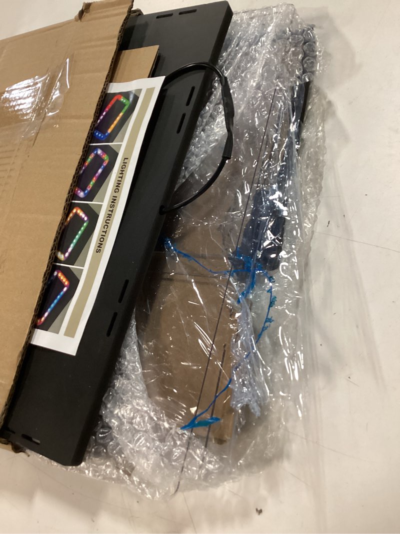 Condition photo showing As Is for NONEMEY Clear Acrylic Display Case with RGB LED Light for Lego 77073, Dustproof Model Showcase Organizer Box, Display Case for Collectibles Bearbrick (13x7.1x12.6 inch, 33x18x32cm) Black-colorful Light 13×7.1×12.6 inch, 33×18×32 cm