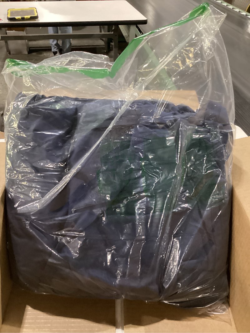 Condition photo showing As Is for Litanika Navy Blue Pinch Pleat Duvet Cover King, 3 Pieces Pintuck Cover Soft Microfiber Bedding Set with Zipper Closure & Corner Ties(104x90Inch-1 Duvet Cover, 2 Pillowcases) 10 - Dark Blue King