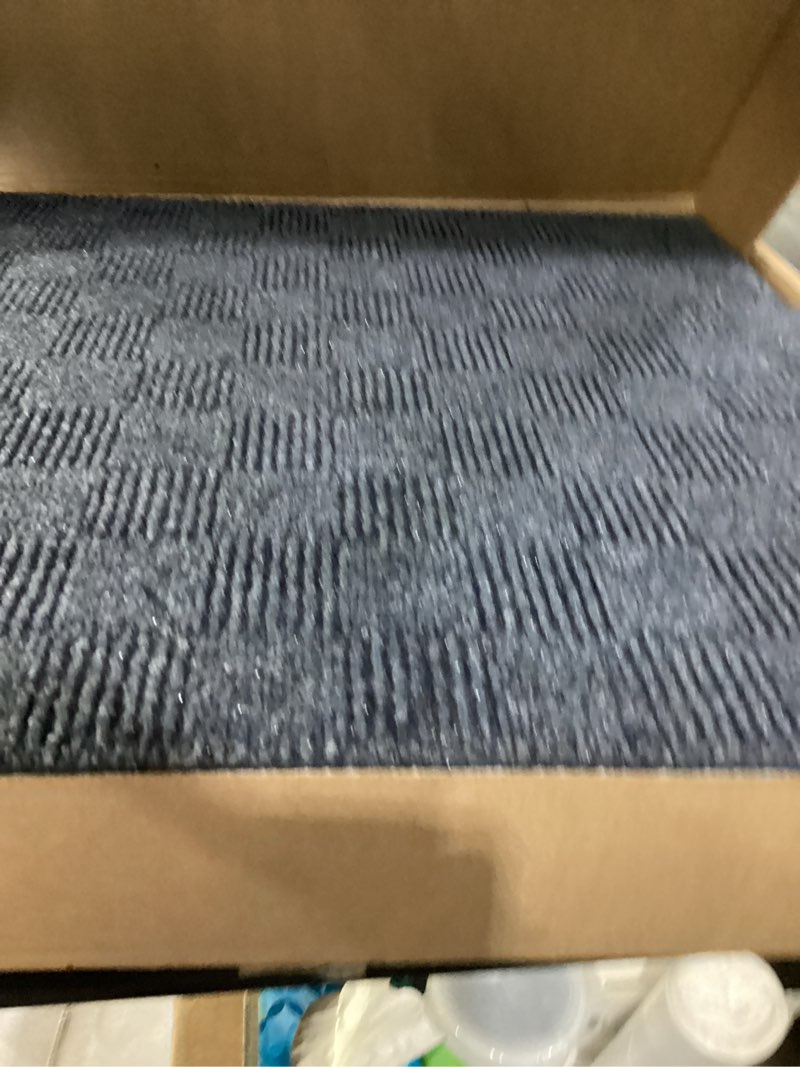 Condition photo showing New/Like New for 24"x 24" carpet tile peel and place - crochet (ocean blue) (60sq.ft.) 15 tiles 24"x24" ocean blue