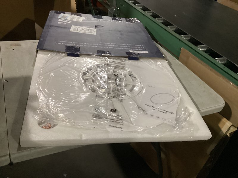 Condition photo showing Good Condition for 24 Inch LED Flush Mount Ceiling Light,56W Ultra-Thin Modern Round Light Fixture with Remote,Dimmable 3000K-6000K,White,5600LM,Memory & Night Light Mode for Bedroom, Kitchen,Living Room White 24inch