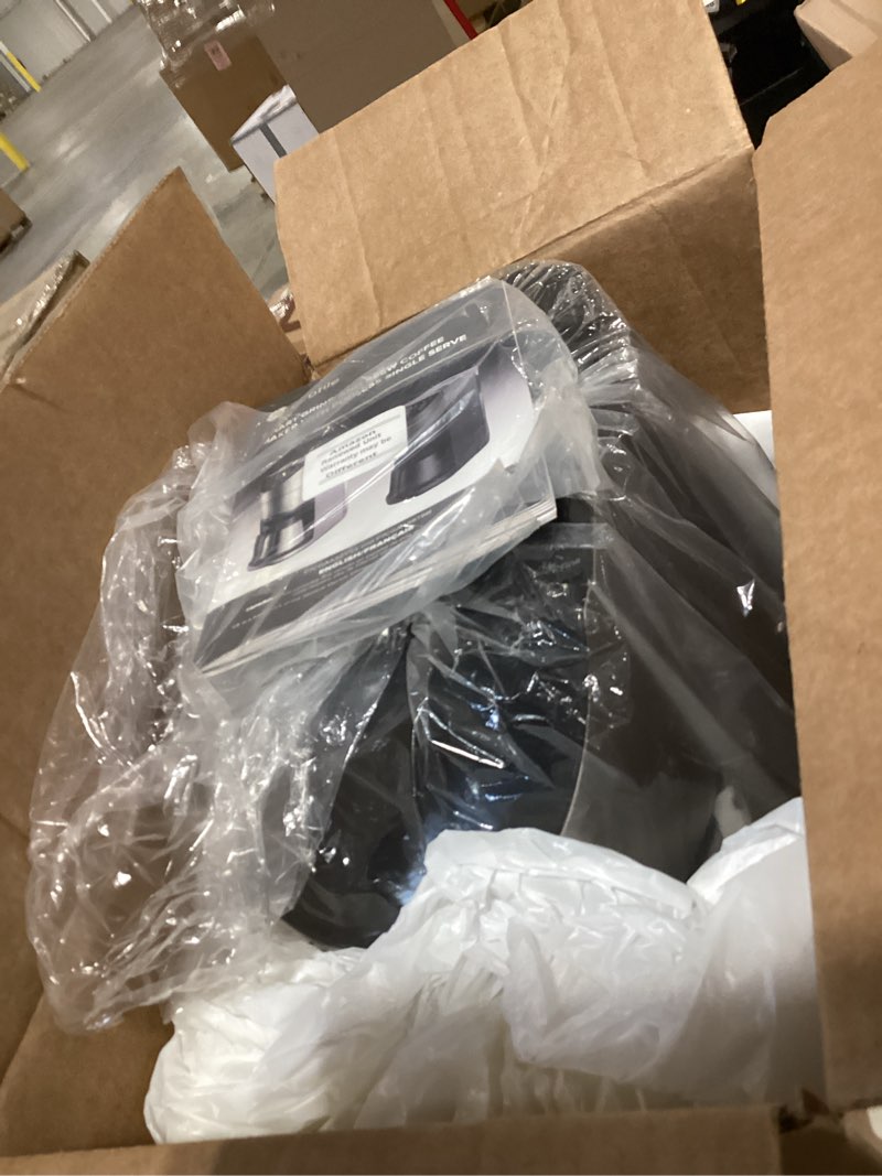 Condition photo showing As Is for ge profile smart grind & brew coffee maker w/podless single serve, 90oz water reservoir, 10 cup thermal carafe, voice control, adjustable burr grinder, sca certified, barista-quality, stainless steel