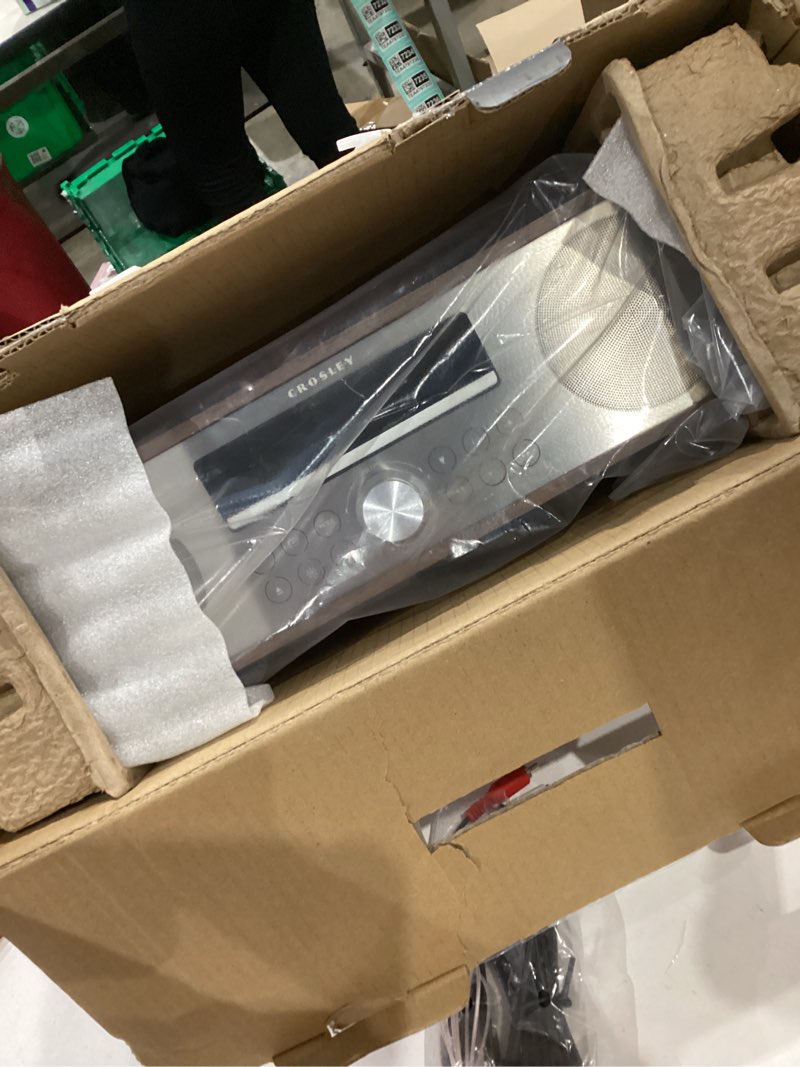 Condition photo showing Good Condition for Crosley CR3501A-WA Fleetwood Bluetooth FM Clock Radio and CD Player, Walnut