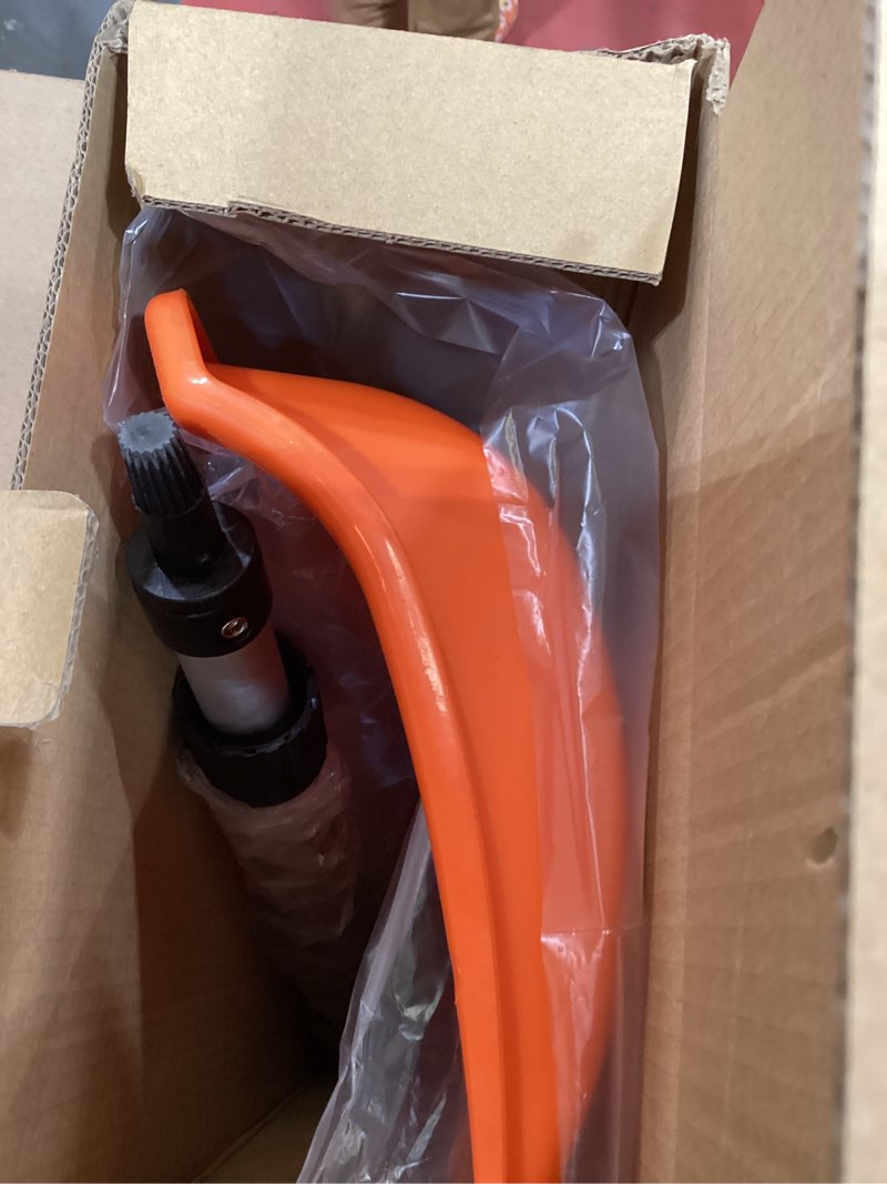 Condition photo showing New/Like New for Snow Pusher, 24-inch Wide Snow Shovel for Driveway, Snow Removal Tool for Car Garage, Sidewalks and Doorways, Snow Pusher Shovel with Ergonomic Grip and Aluminum Strip, Orange