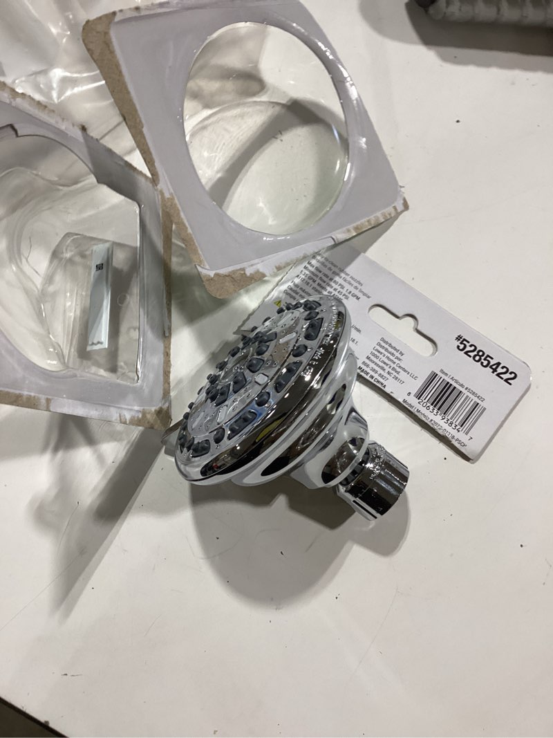 Condition photo showing Good Condition for project source 3 -spray chrome 3-in round shower head 1.8 gpm