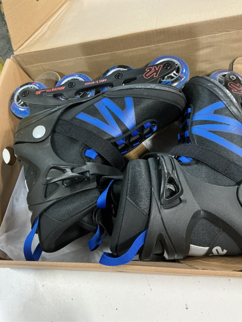 Condition photo showing As Is for k2 skate kinetic 80 pro men's inline skates blue_red 10