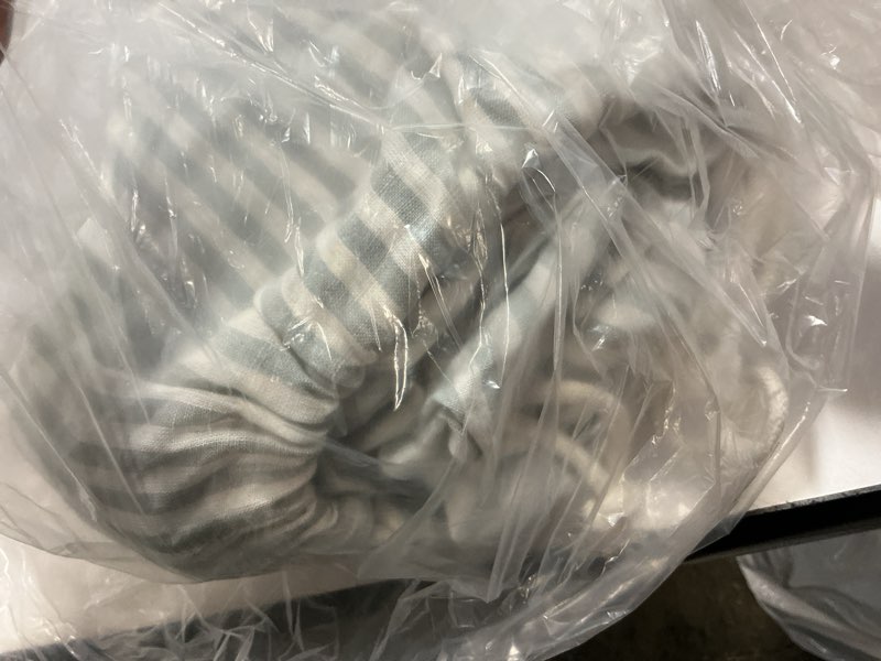 Condition photo showing Good Condition for european linen duvet cover, full/queen, mist/white stripe