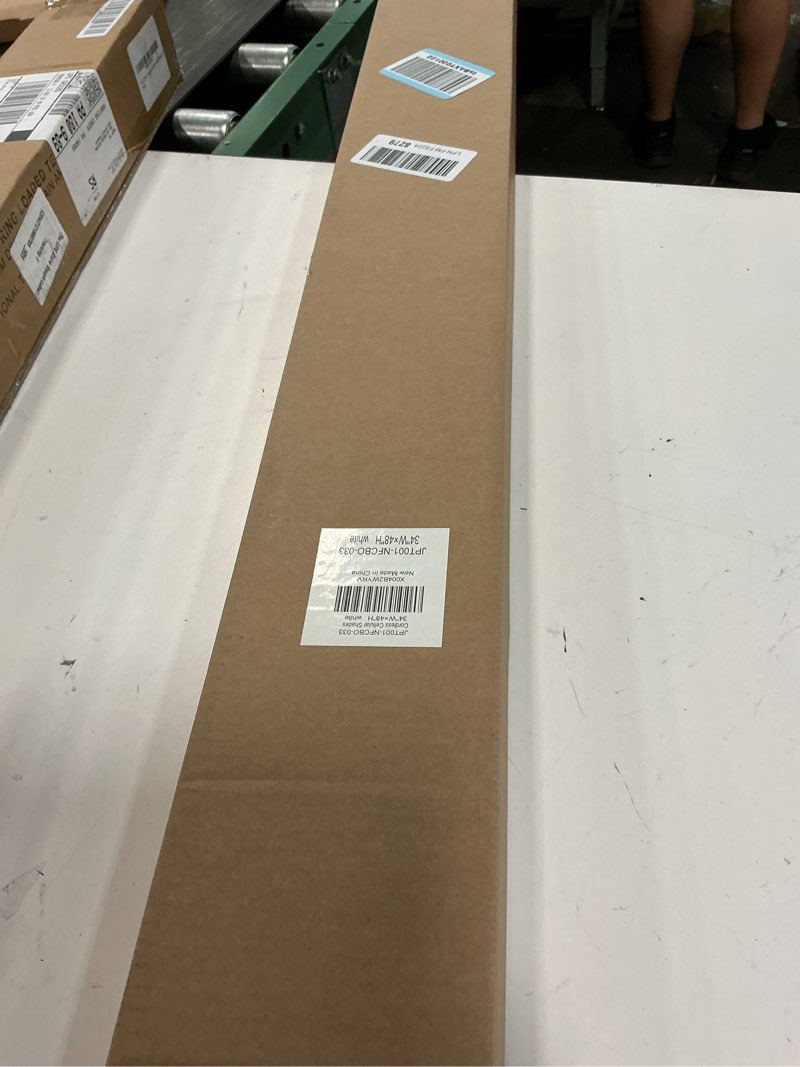 Condition photo showing New/Like New for lazblinds no tools no drill cordless cellular shades, blackout light blocking honeycomb shades for home, thermal insulation blinds for windows, 34" w x 48" h, white blackout-white 34" w x 48" h