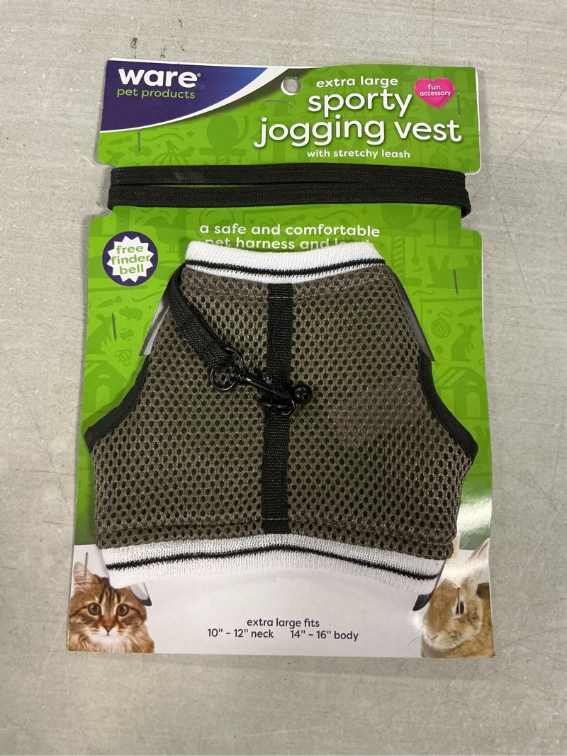 Ware Manufacturing Nylon Walk-N-Vest Pet Harness and Leash for Small Pets, Extra Large - 10”-12” neck - 16” body