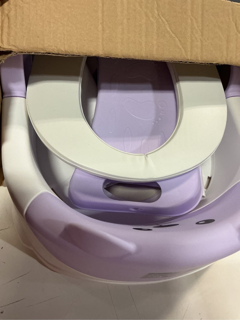 Condition photo showing Good Condition for COOSEYA Toilet Seat, Potty Training Seat for Toddler, Upgraded 2-in-1 Potty Toilet Training for Boys and Girls,Waterproof Cushioned Mat with Non-Slip Step Stool(Purple)