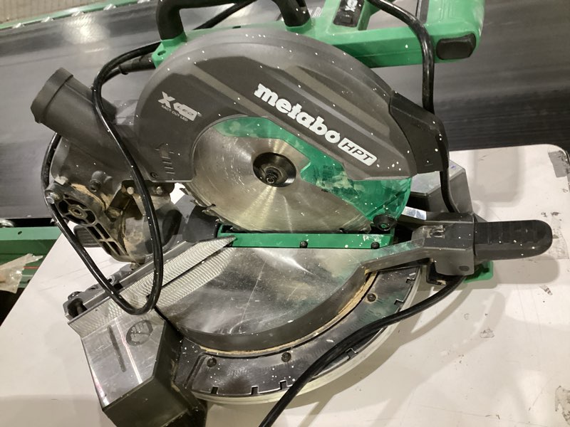 Condition photo showing As Is for Not tested!!! Metabo HPT 10-Inch Single Bevel Compound Miter Saw, 15-Amp Power Saw with Xact Cut Shadow Line, Precision Miter Angles, Single Bevel 0-45°, 40T TCT Miter Saw Blade, Lightweight Design, C10FCG2 C10FCG2 - Next Gen Model