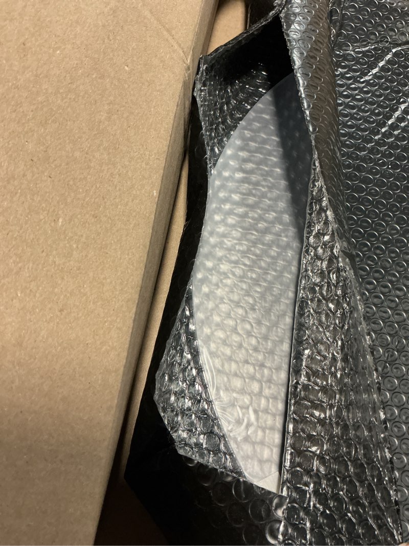 Condition photo showing Good Condition for 1/4" round plexiglass sheet, 18" clear acrylic circle, cake disk, table top, backdrop 18 inch diameter, 1/4”thick 1