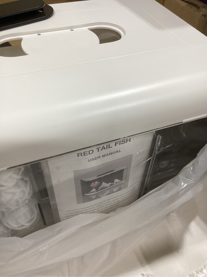 Condition photo showing New/Like New for vehipa fish tank, smart fish aquarium kit 7 gallon with auto feeder, humidifier, 4-in-1 silent pump, adjustable lighting & temperature display for desktop, office, room 7 gallon white