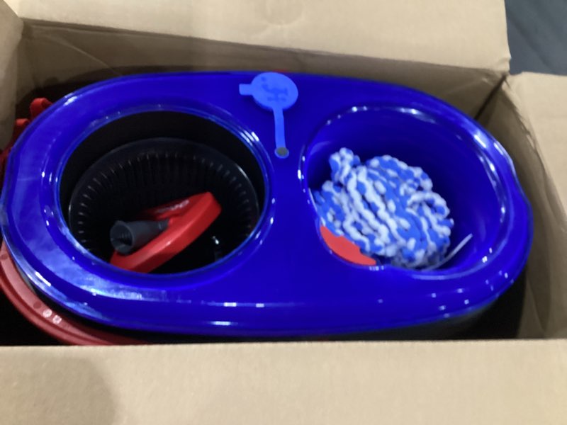 Condition photo showing Good Condition for o-cedar rinseclean spin mop & bucket system | clean with water | removes 99% of bacteria