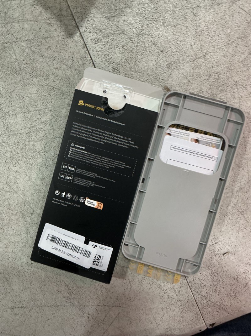 Condition photo showing New/Like New for magic john 3rd gen upgraded for iphone 15/iphone 16 screen protector 6.1 inch, hd clear, shatterproof tempered film, auto dust-elimination, bubble free, easy installation, 2 pack iphone 16/15-6.1''