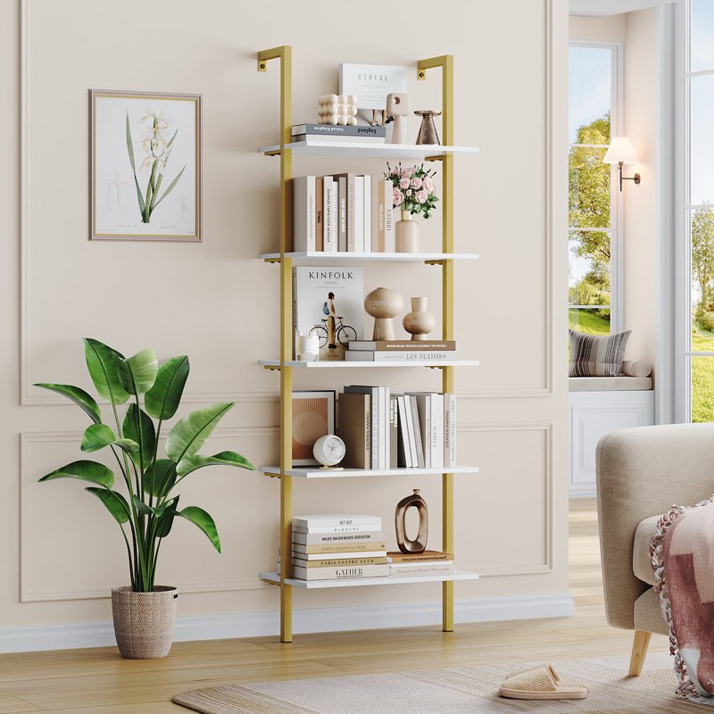 Similar SKU: W005203612 Cayden-James 72.6\" H x 23.6\" W Modern 5-Tier Etagere Bookcase, White & Gold Iron Frame Library Shelf, White/Brass  Wayfair Verified  Cayden-James 72.6\" H x 23.6\" W Modern 5-Tier Etagere Bookcase, White & Gold Iron Frame Library Shelf, White/Brass  Cayden-James 72.6\" H x 23.6\" W Modern 5-Tier Etagere Bookcase, White & Gold Iron Frame Library Shelf, White/Brass  Cayden-James 72.6\" H x 23.6\" W Modern 5-Tier Etagere Bookcase, White & Gold Iron Frame Library Shelf-76236062-1799974 Cayden-James 72.6\" H x 23.6\" W Modern 5-Tier Etagere Bookcase, White & Gold Iron Frame Library Shelf-76236062-1799974 Cayden-James 72.6\" H x 23.6\" W Modern 5-Tier Etagere Bookcase, White & Gold Iron Frame Library Shelf-76236062-1799974  Cayden-James 72.6\" H x 23.6\" W Modern 5-Tier Etagere Bookcase, White & Gold Iron Frame Library Shelf-76236062-1799974 +9 more Cayden-James 72.6\" H x 23.6\" W Modern 5-Tier Etagere Bookcase, White & Gold Iron Frame Library Shelf By Mercer41
