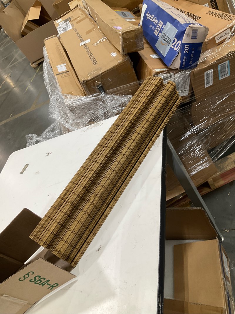 Condition photo showing Good Condition for arlo blinds sheer bamboo roman shades with valance - dali native, 34" w x 60" h - light filtering cordless blinds for interior windows - real natural bamboo material - mounting hardware included 34"w x 60"h dali native