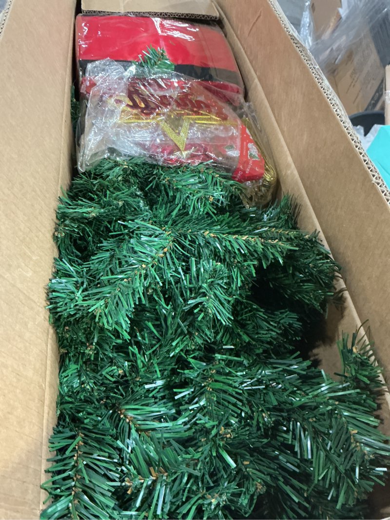 Condition photo showing Good Condition for 5FT Green Christmas Tree, Small Spruce Artificial Holiday Xmas Tree with 600 PVC Branch Tips & Foldable Metal Stand for Home, Office, Party Decoration Green 5ft