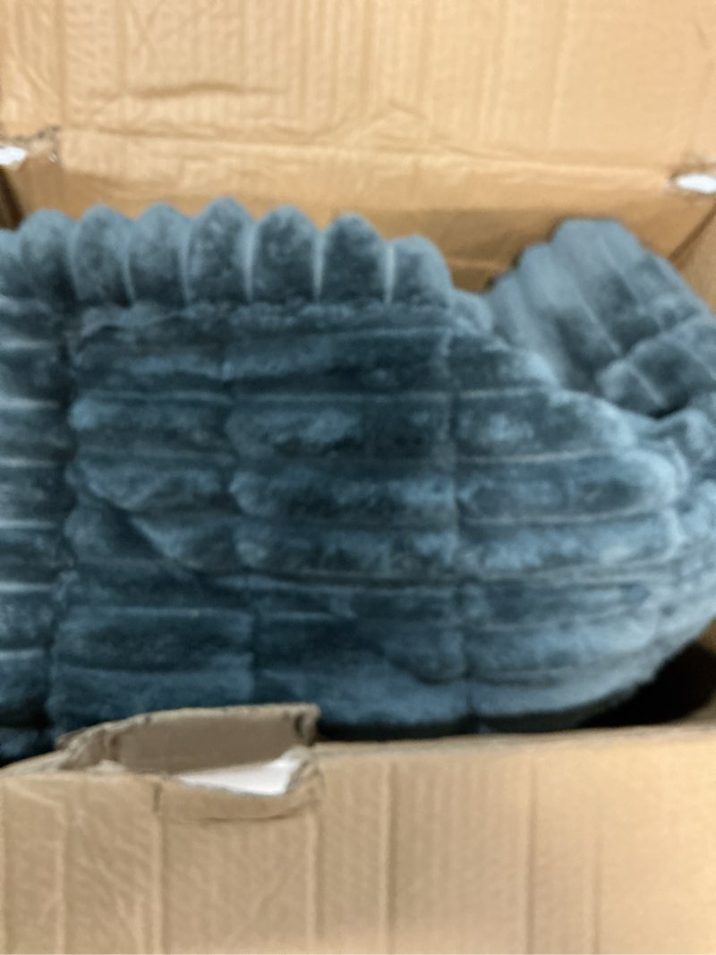 Condition photo showing As Is for Smiry Couch Cover for Dogs Washable, Non Slip Fuzzy Pet Couch Covers for 3 Cushion Sofa Pet Friendly, Thick Soft Sofa Slipcovers Cushion Protector (Dark Grey, 27.6" x 47") Dark Grey 27.6" x 47"