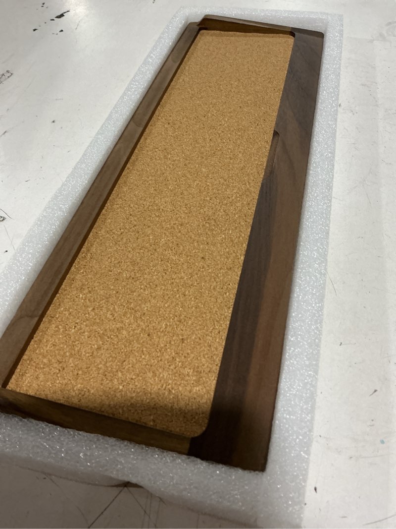Condition photo showing Good Condition for samdi apple imac stand base, stainless steel/wooden keyboard tray - magic keyboard mounting platform - black walnut