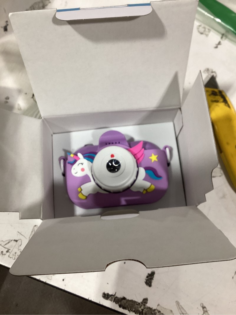 Condition photo showing New/Like New for kids camera toddler toys for girls boys aged 3-12, kids digital video camera, 3-12 year old girls boys christmas birthday gifts toys kid camera purple