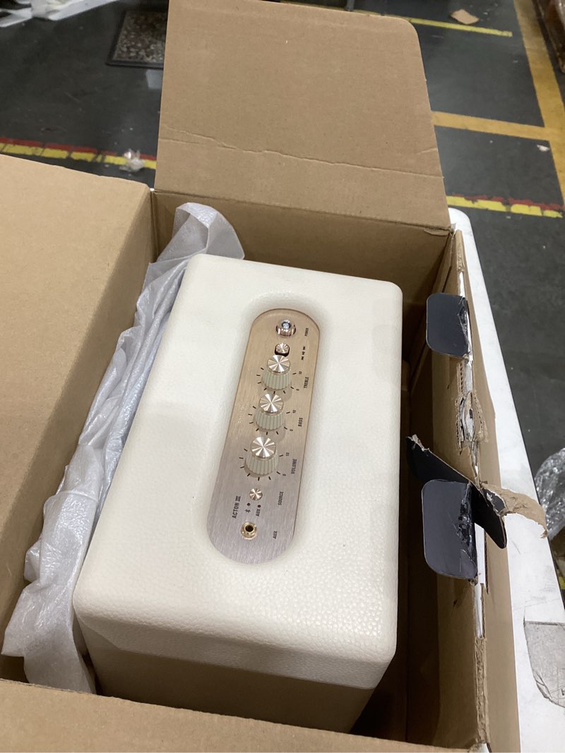 Condition photo showing As Is for marshall acton iii bluetooth home speaker - cream cream one size acton iii