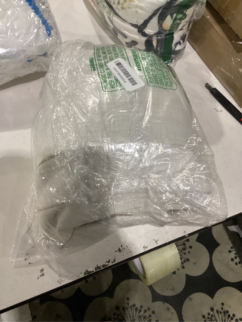 Condition photo showing New/Like New for Semi Sheer Curtains 90 Inches Long for Bedroom Light Filtering Beige Birch Textured Linen Blend Pleat Curtains 7-1/2 ft Length Hooks Rings&Back Tab for Sliding Glass Doors 2 Panels Set Birch 40"W x 90"L( Pack of 2)