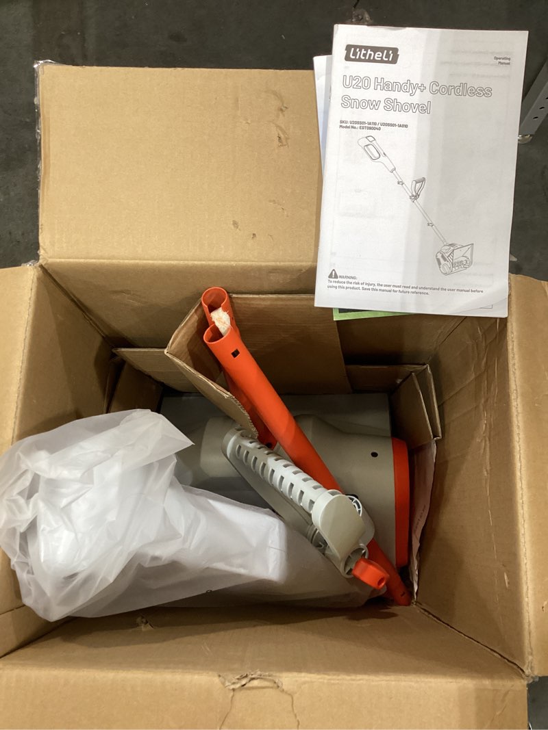 Condition photo showing Good Condition for Litheli Cordless Snow Shovel 20V, 13-Inch Lightweight Electric Power Shovel for Snow Removal, Includes 4.0 Ah Battery, Easy to Use Snow Blower for Driveways, Sidewalks, Decks & Patios U20 20V Brushed Snow Shovel 13''